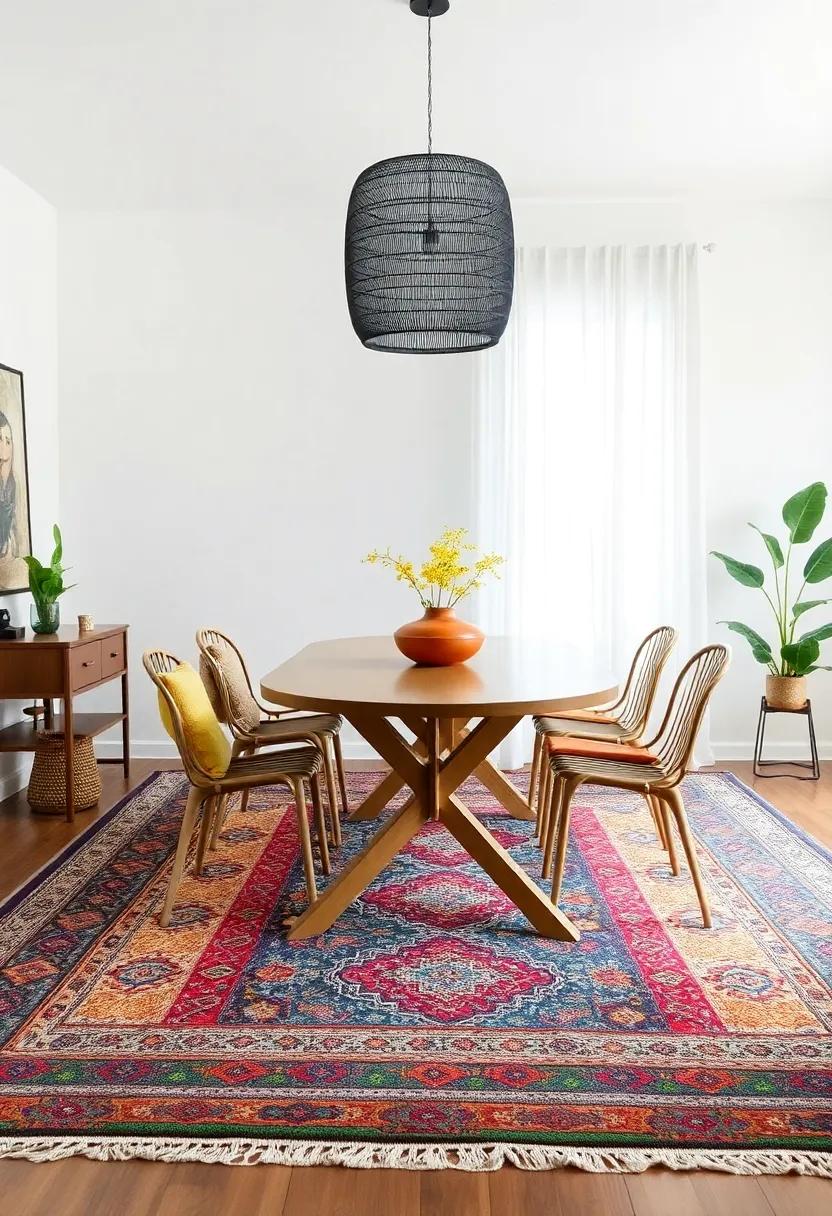 Colorful Rugs: Lay down a colorful area rug with intricate patterns as a grounding element that‌ ties the whole room together and adds comfort underfoot