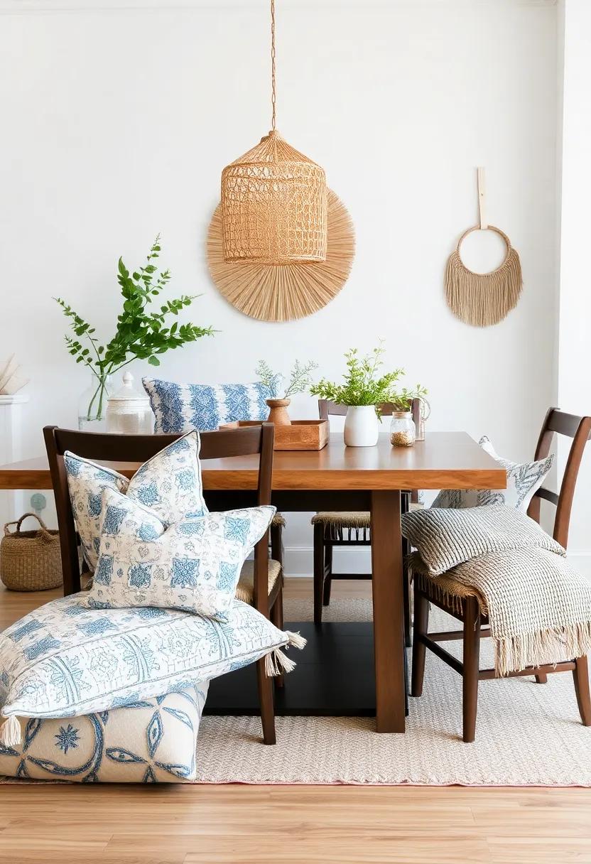 Layered ⁤Pillows: Scatter an ‌assortment of patterned ‌and textured throw pillows‍ on chairs ‍or benches to enhance comfort and add visual interest