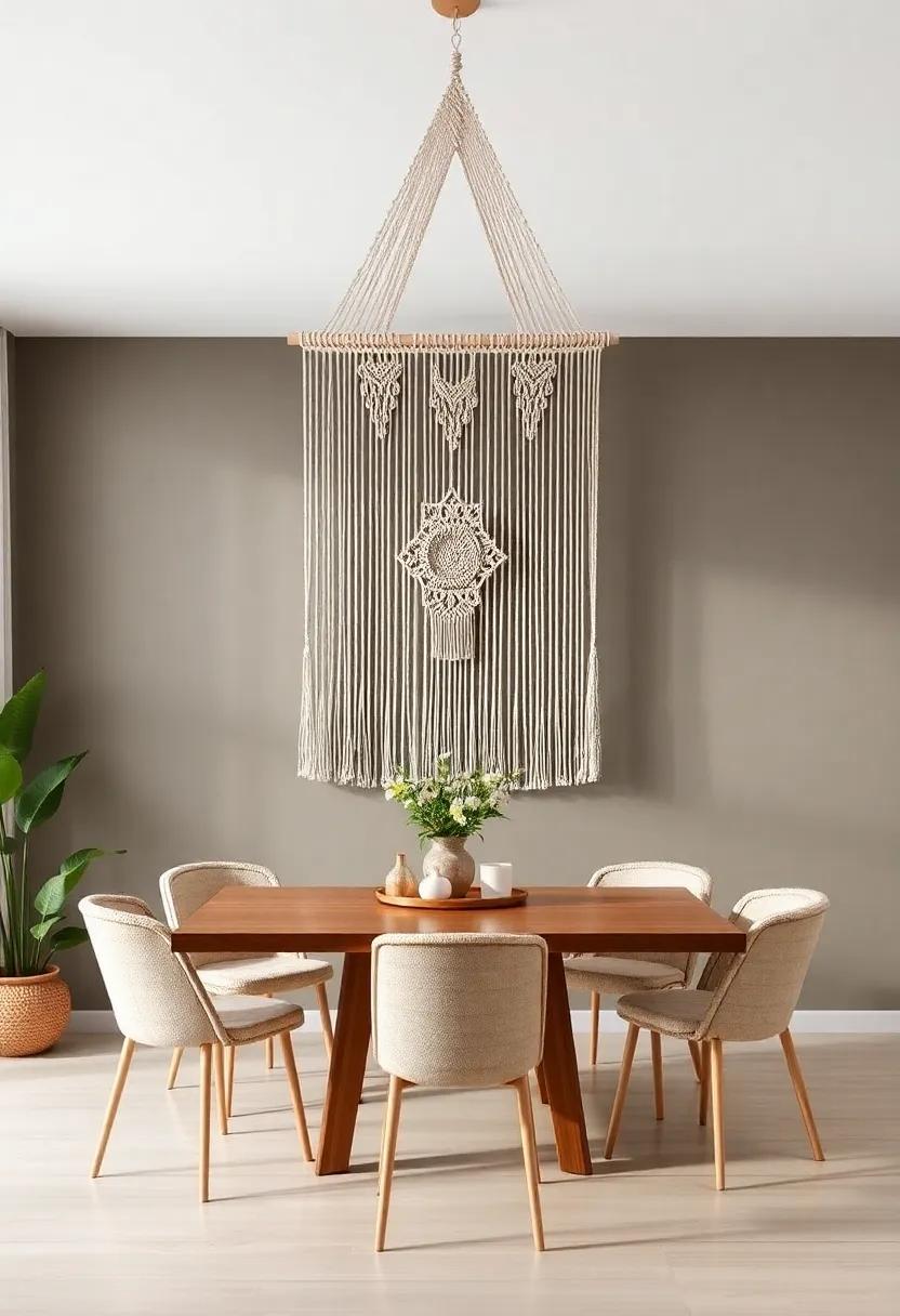 Statement Macramé Wall Hangings: Hang​ a large macramé⁤ piece to ⁣serve as a ⁢stunning focal point, bringing a touch of bohemian​ artistry to your walls