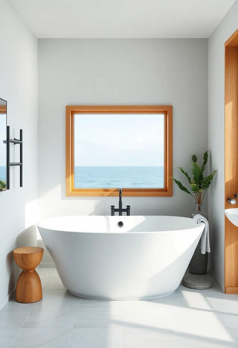 freestanding Soaking Tub: Create a ‌focal ⁢point with ⁣a ⁤beautiful ⁤freestanding tub,⁣ perfect for long,‌ relaxing soaks while‌ gazing at the sea