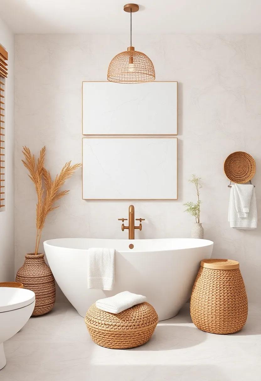 Incorporate Natural Textures: Use⁢ driftwood,​ rattan, and woven materials⁤ to add warmth and a touch of ‌nature to ‌your bathroom decor