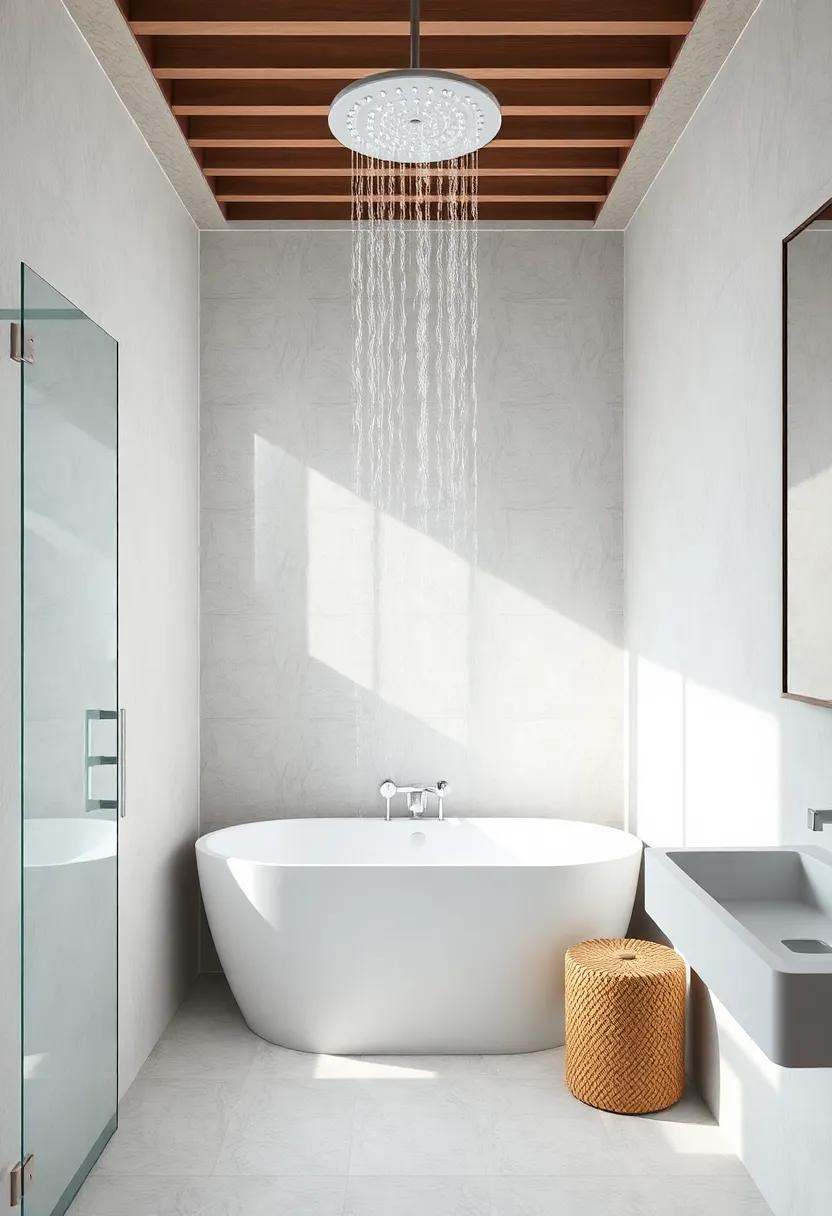 Rinse Off Under a Rain Shower: Install a‌ rain ⁤shower head to emulate the refreshing feel of rain after a ⁣day at the ⁢beach