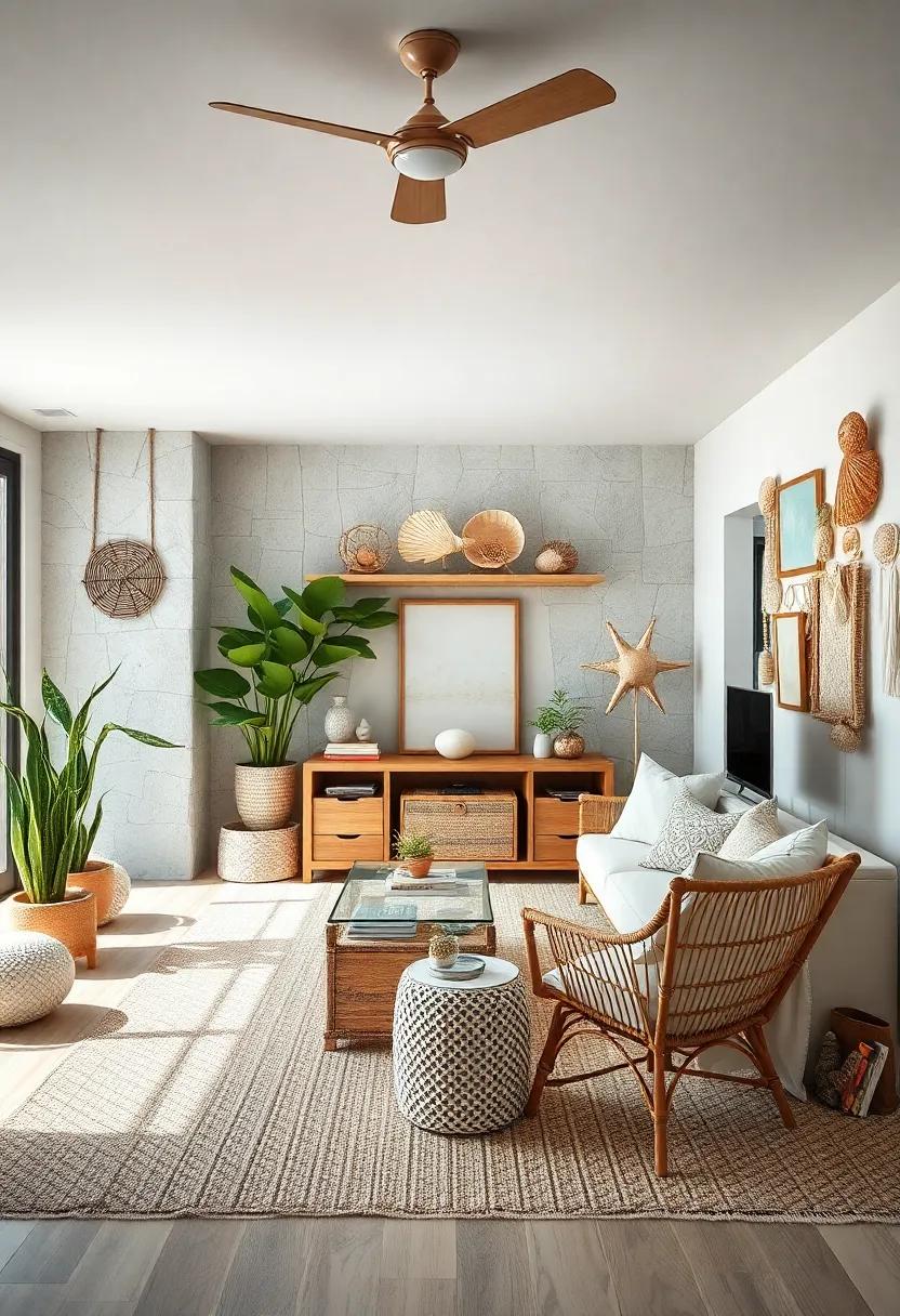 Ocean View Oasis: A bright workspace that opens to the water,featuring seashells that echo the colors ⁣of the sea,encourages inspiration from ​nature’s ⁤palette