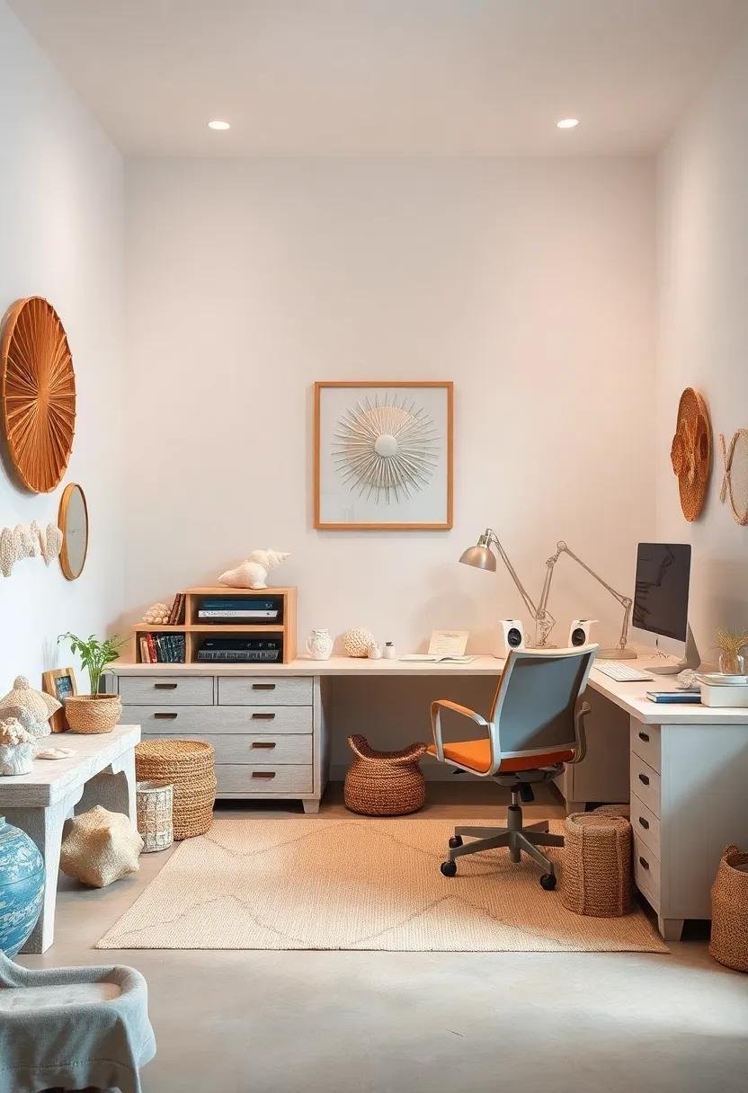 Tide Pool Treasures: Unique seashells collected from various beaches tell ‍a story in this organized workspace, inspiring creativity and exploration