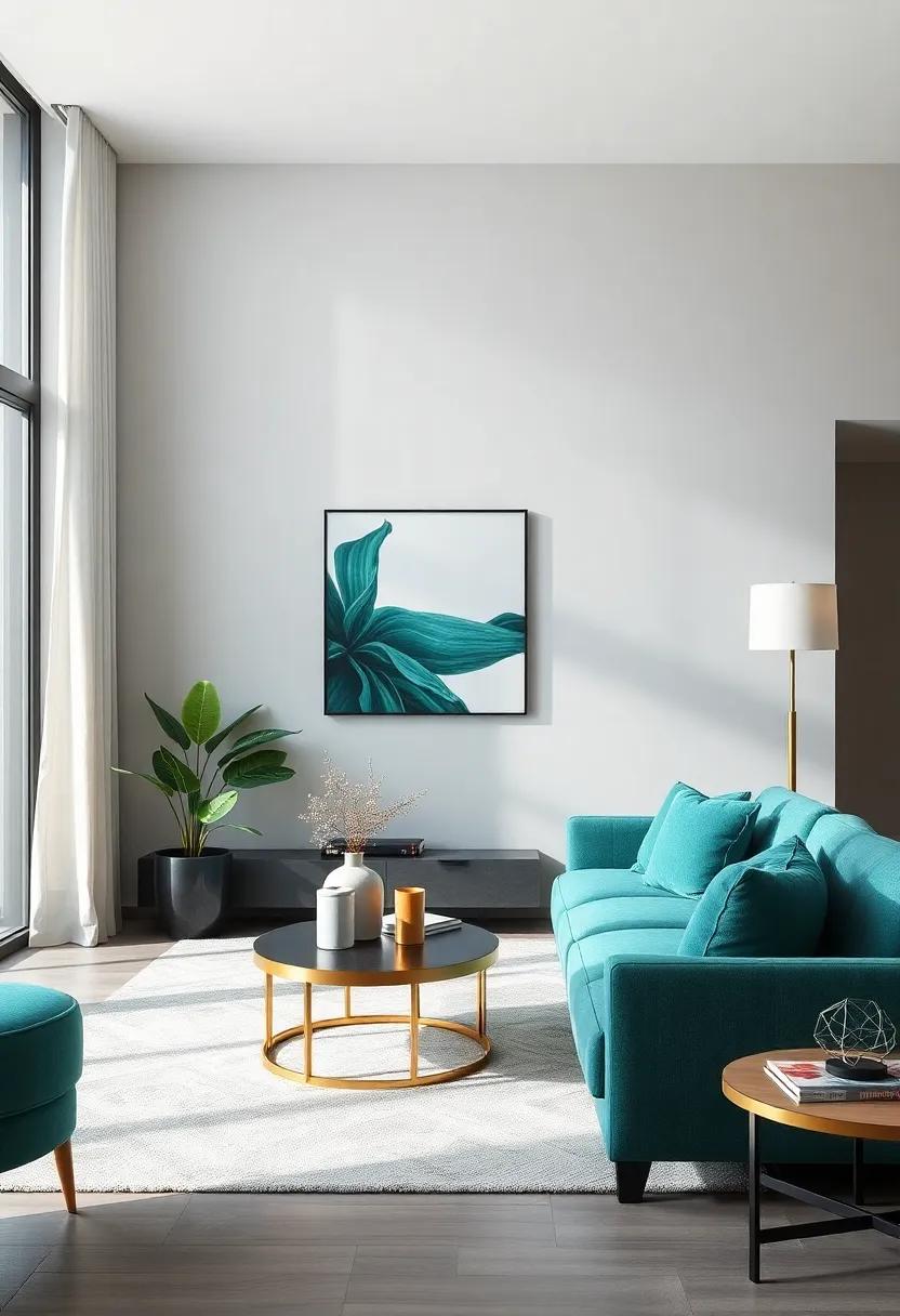 Embrace a Bold Color Palette: Select deep hues like⁣ emerald green or ⁤rich navy to add sophistication and drama to your living⁢ room