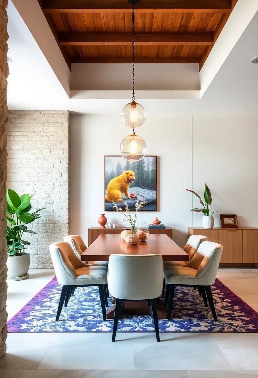 Hang‍ Pendant Lights for a Statement Piece: Replace standard overhead lighting with eye-catching pendant lights that enhance the ambiance and create a focal point in your dining⁤ room