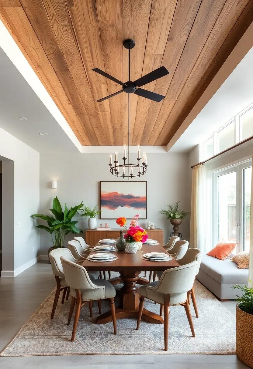 Install a DIY Wooden Plank Ceiling: boost your space’s design by adding texture with a ⁣wooden plank ceiling that brings warmth and rustic⁤ charm