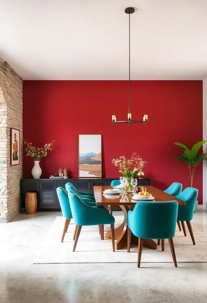 Paint an Accent Wall to Add​ Drama: Choose a rich color to‍ paint one wall, creating a ​dramatic backdrop that enhances your ⁤dining room’s aesthetic