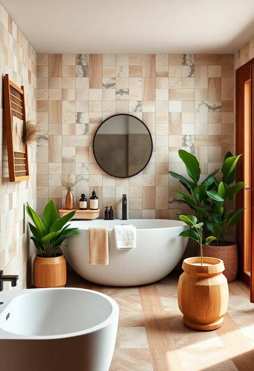 Incorporating Natural Elements:‍ Wood and Plants with Vintage ‍tiles