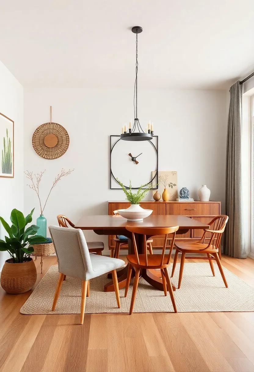 Warm Wood Finishes: ​Opt ‍for‌ warm wood tones in your dining furniture to bring a natural and inviting feel to the decor