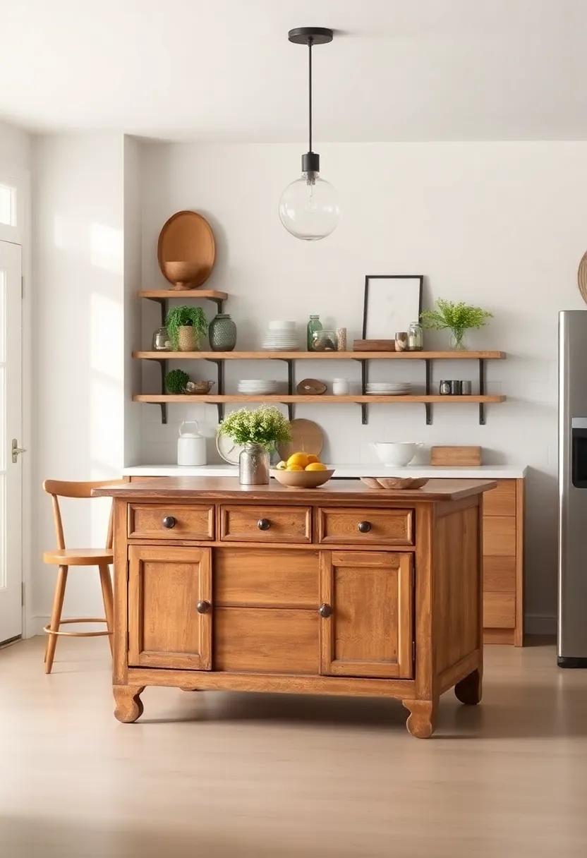 Repurposed⁢ furniture: Use a vintage dresser or ‍a transformed item as an island or ⁤storage piece⁢ to add a touch of⁢ ingenuity