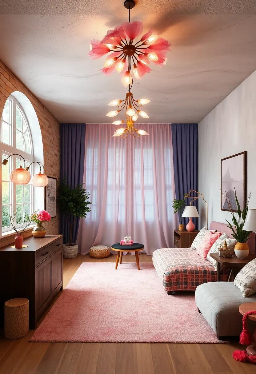 Dreamy lighting Fixtures: Choose unique lamps ​or chandeliers that mimic flowers or other natural‍ elements to illuminate your room ⁣beautifully