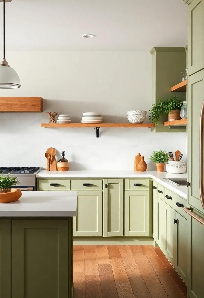 Earthy Greens: Enhance Natural Vibes with‌ Olive and Sage ⁢Kitchen ​Cabinets