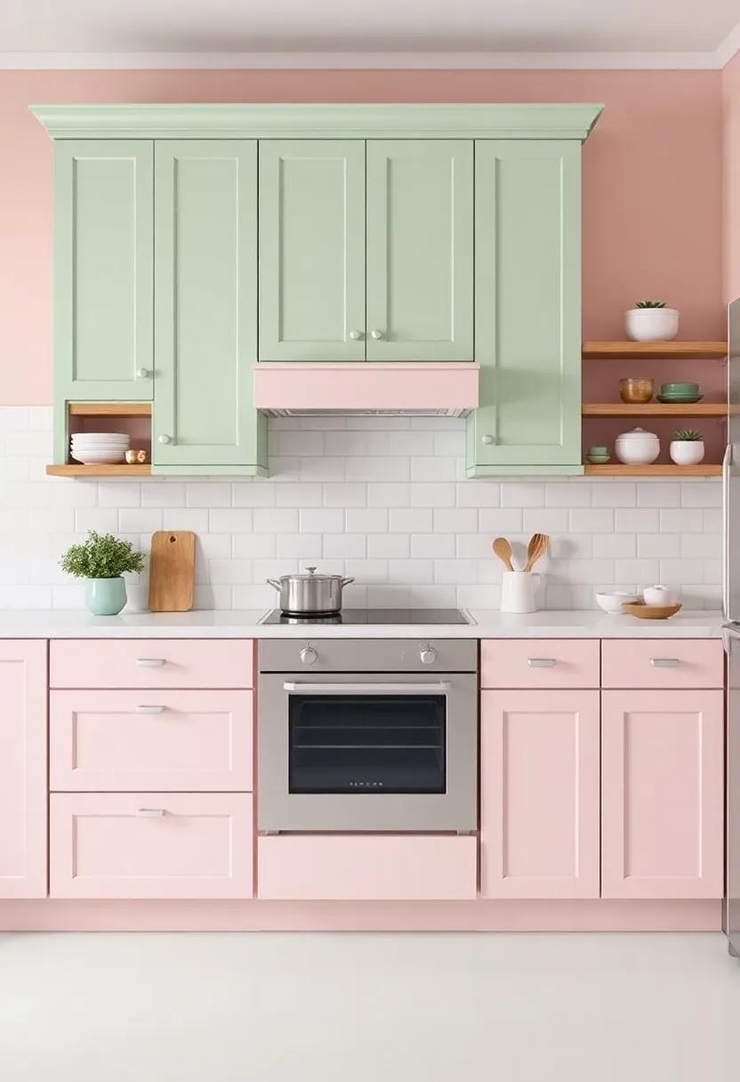 Soft Pastels: Explore the Sweet Appeal of Pale ⁢Pink and Mint Green Cabinets