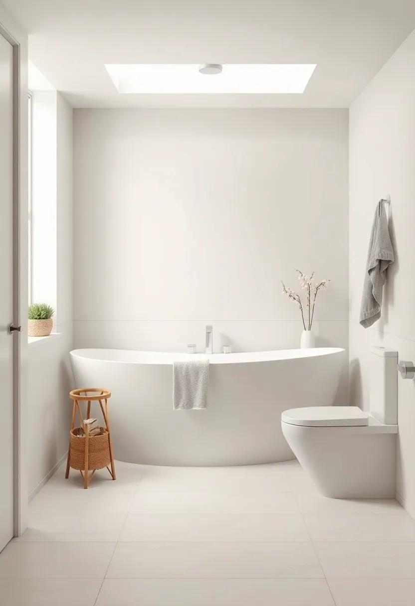 Neutral Color Wash: ​Choose soft, neutral tones for paint and tiles to create a ‌calm atmosphere⁣ while allowing decor elements to pop