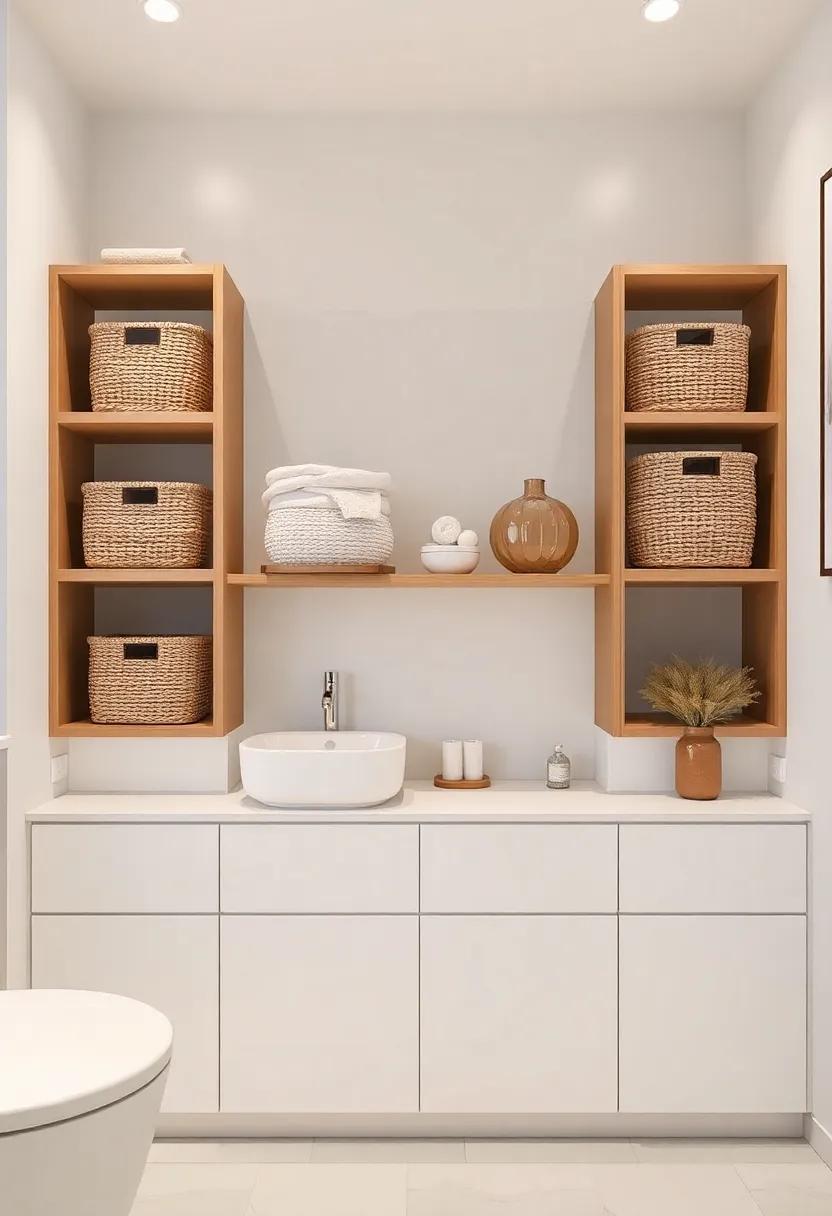 Open⁢ Concept Storage: Display stylish baskets or bins in open shelving​ units for easy access ⁢while adding a textured​ element ‌to the design
