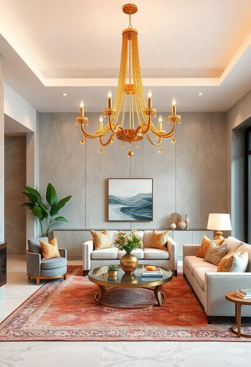 Luxe Layers: Combine ⁤multiple golden chandeliers in varying sizes to create depth ⁤and dimension, enhancing the luxury of your interiors
