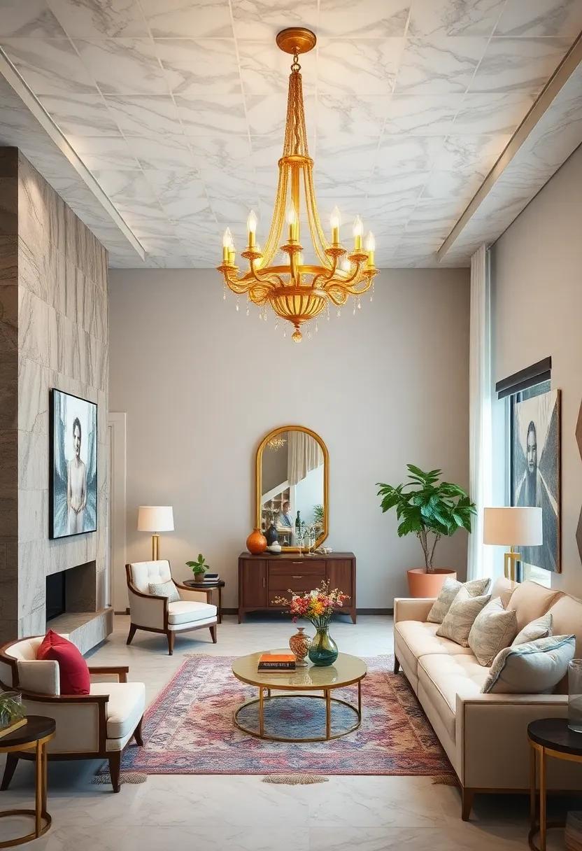 Vintage-Modern​ Fusion: Blend old and ‍new by incorporating a vintage gold chandelier‍ into a modern setting for a unique aesthetic