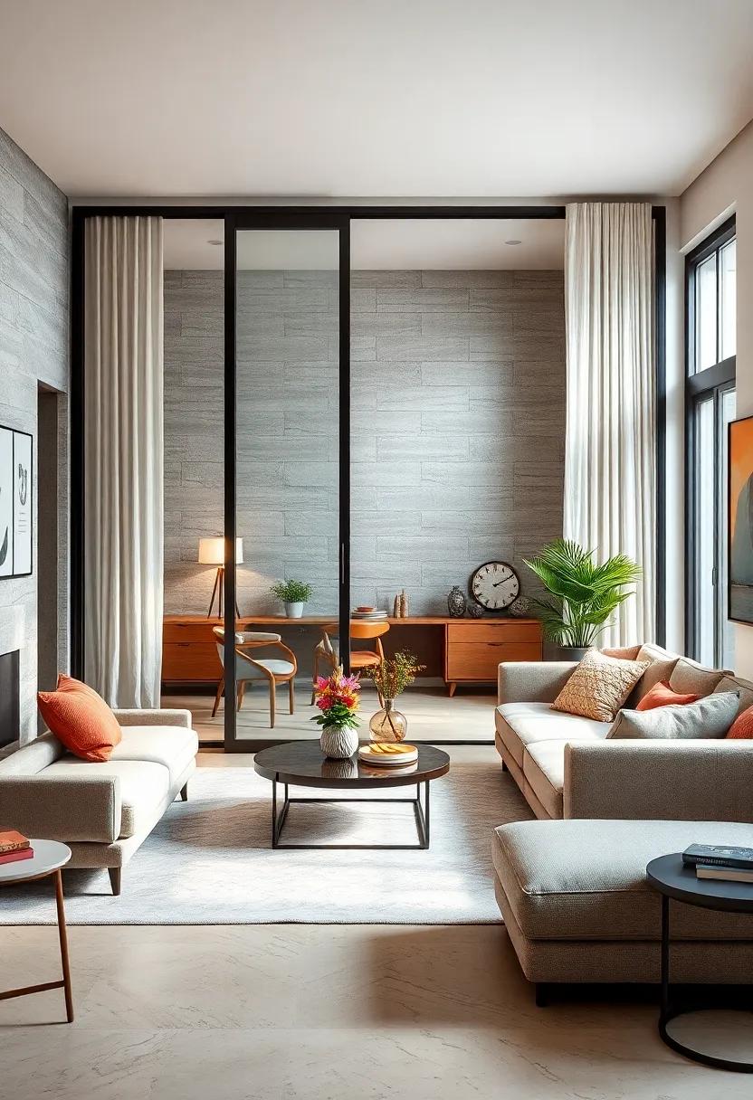 Minimalist Metal Frames: Opt ⁤for sliding doors with⁢ minimalist metal frames for an industrial ambiance⁣ that complements modern‌ design elements in your living room