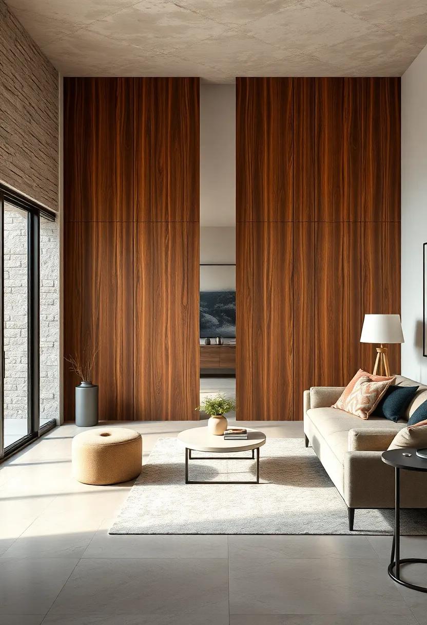 Textured Wood Panels: Go for textured ⁢wood sliding‌ doors to introduce warmth and tactile elements that contrast beautifully with‌ sleek, modern ⁤interiors