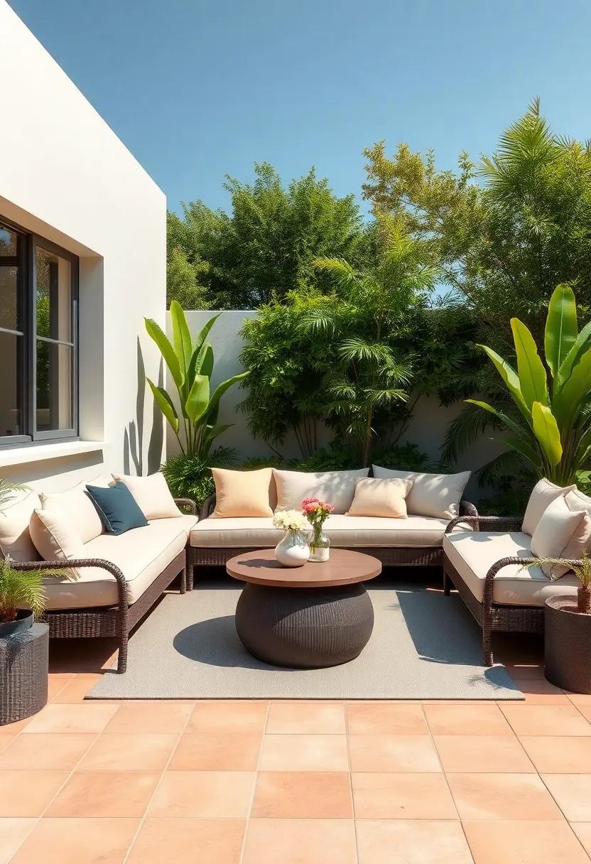 Outdoor Lounge Furniture: Invest in‌ plush seating arrangements with weather-resistant fabrics, creating a chic ⁢and comfortable space for relaxation