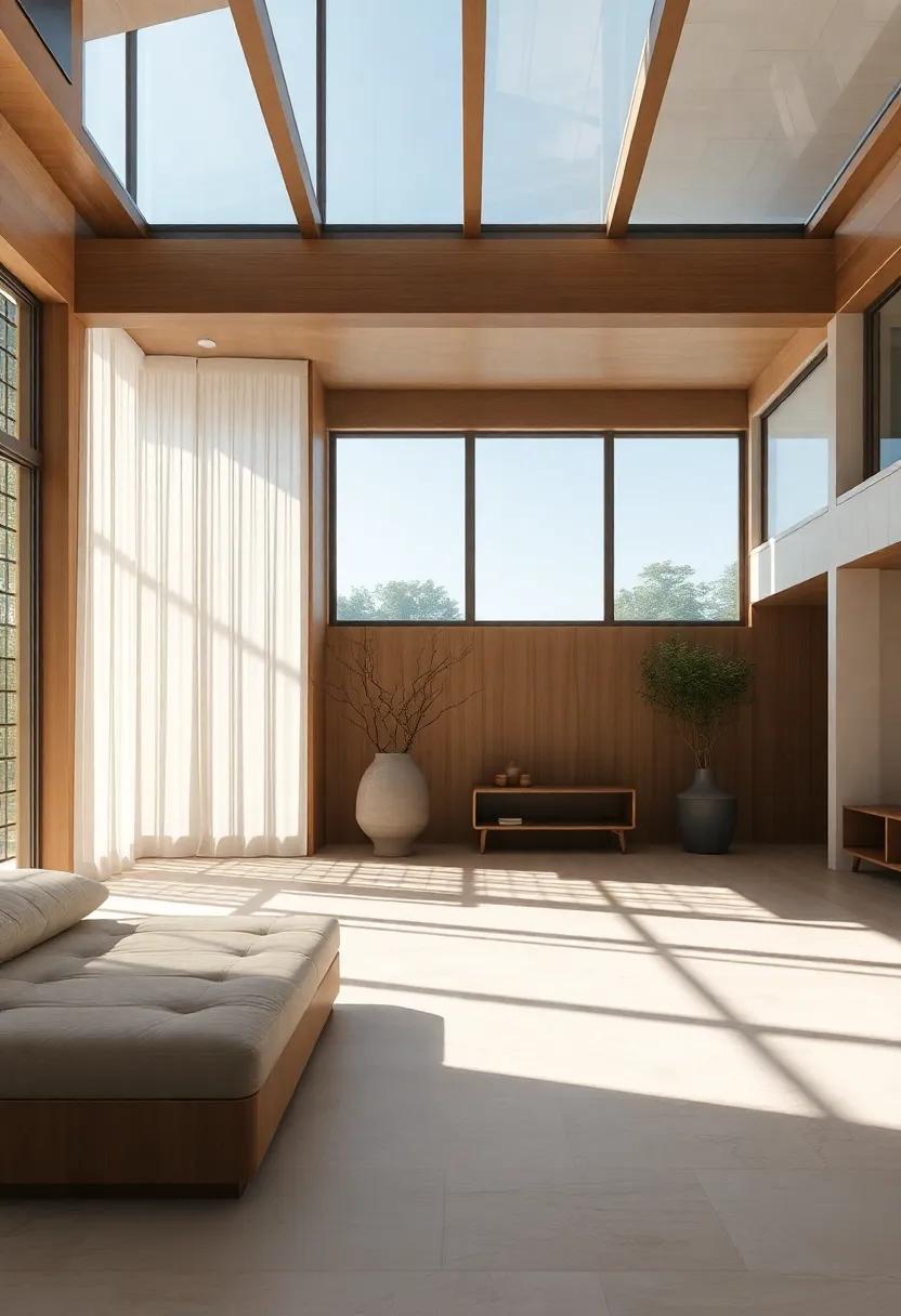 Natural Light: Large windows and open designs maximize ​the flow of natural light, enhancing the serene atmosphere