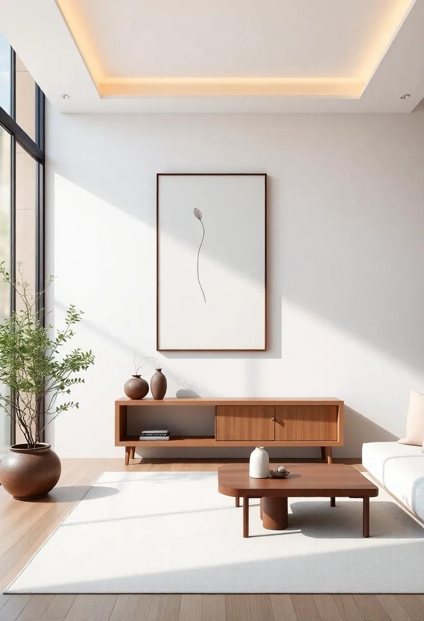 simplistic Wall ​Decor: Minimal wall art and subtle decorations⁢ keep the focus on spaciousness and tranquility