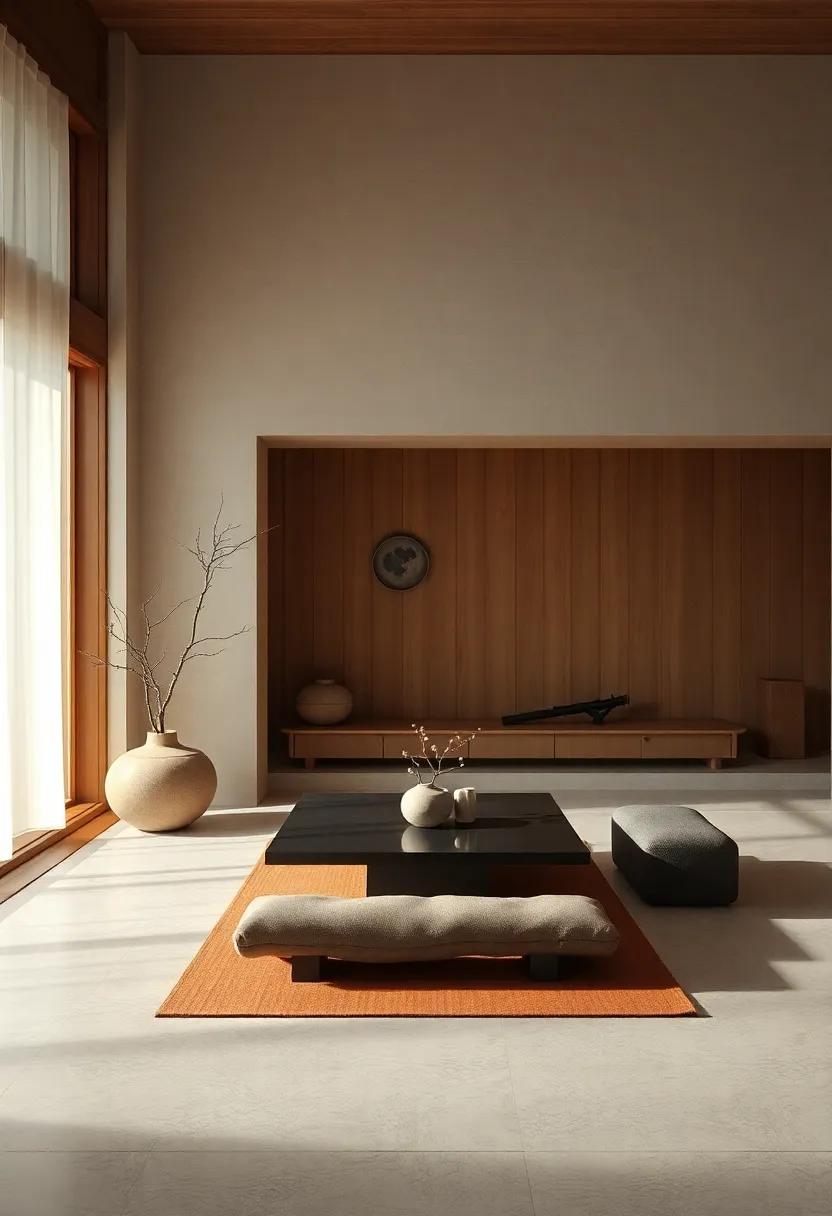 Wabi-Sabi Philosophy: Embracing imperfection ​brings character to spaces while celebrating the beauty of the natural state of things