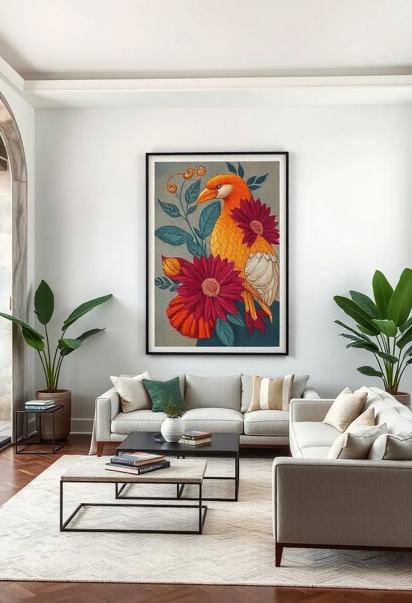 Framed Textile Art: Showcase⁣ unique ‍textile art,such ⁤as quilting or embroidery,that adds a⁣ tactile element‌ and warmth to ‍your aesthetic