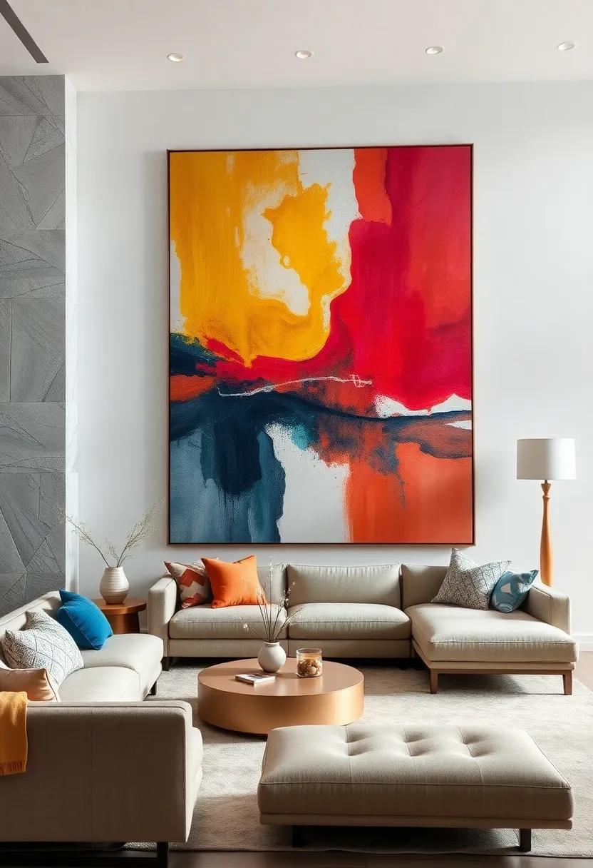 Oversized Abstract Paintings: Transform any wall into a⁤ stunning focal point with large-scale abstract art that‌ showcases vibrant colors and ​dynamic shapes