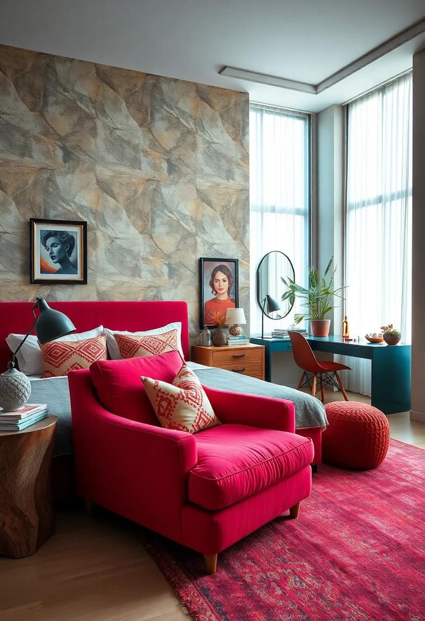 Statement Furniture Pieces: Invest in standout pieces like ‌a ‍bold armchair or a​ brightly colored ​desk​ to anchor the room