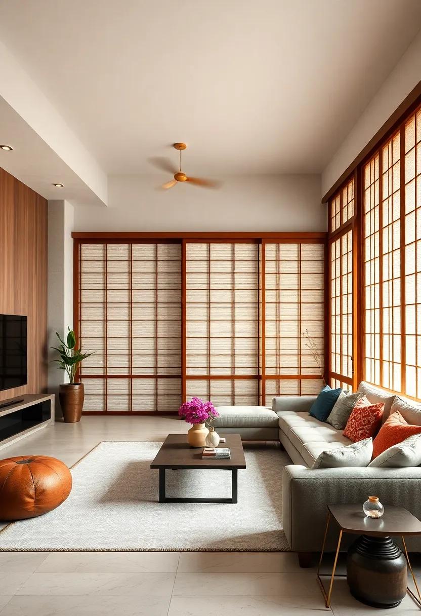 Shoji​ Screens: Add sliding shoji screens for privacy and the soft, diffused light they bring, creating a serene ambiance