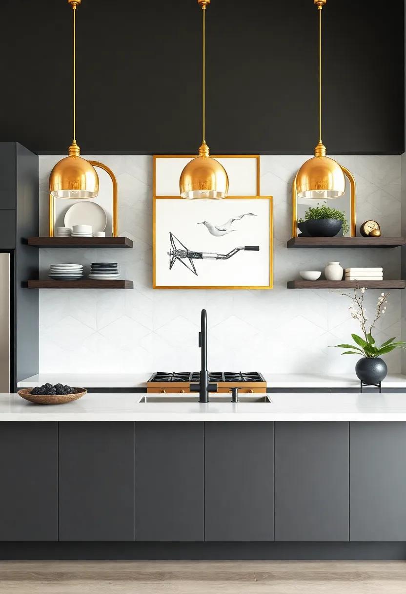 Statement Wall ⁤Art: Hang brass-framed art pieces or mirrors on the walls to enhance visual interest and complement your theme