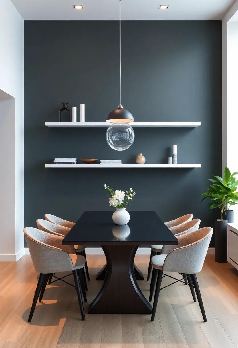 Embrace Minimalism: ⁤opt for sleek,‍ minimalist floating shelves that complement a ​chic, modern dining table and allow decor to shine