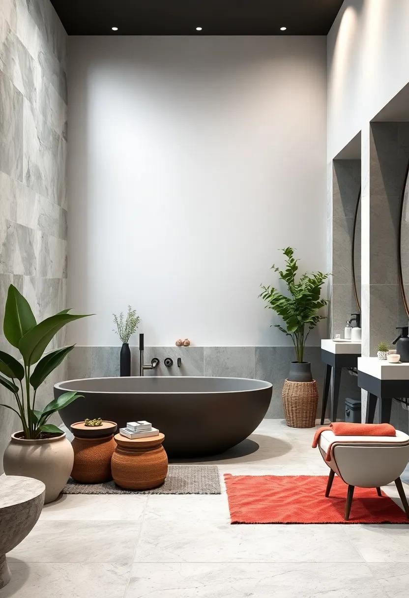 Finding Balance: Incorporating Greenery into Monochrome Bathroom⁢ Designs