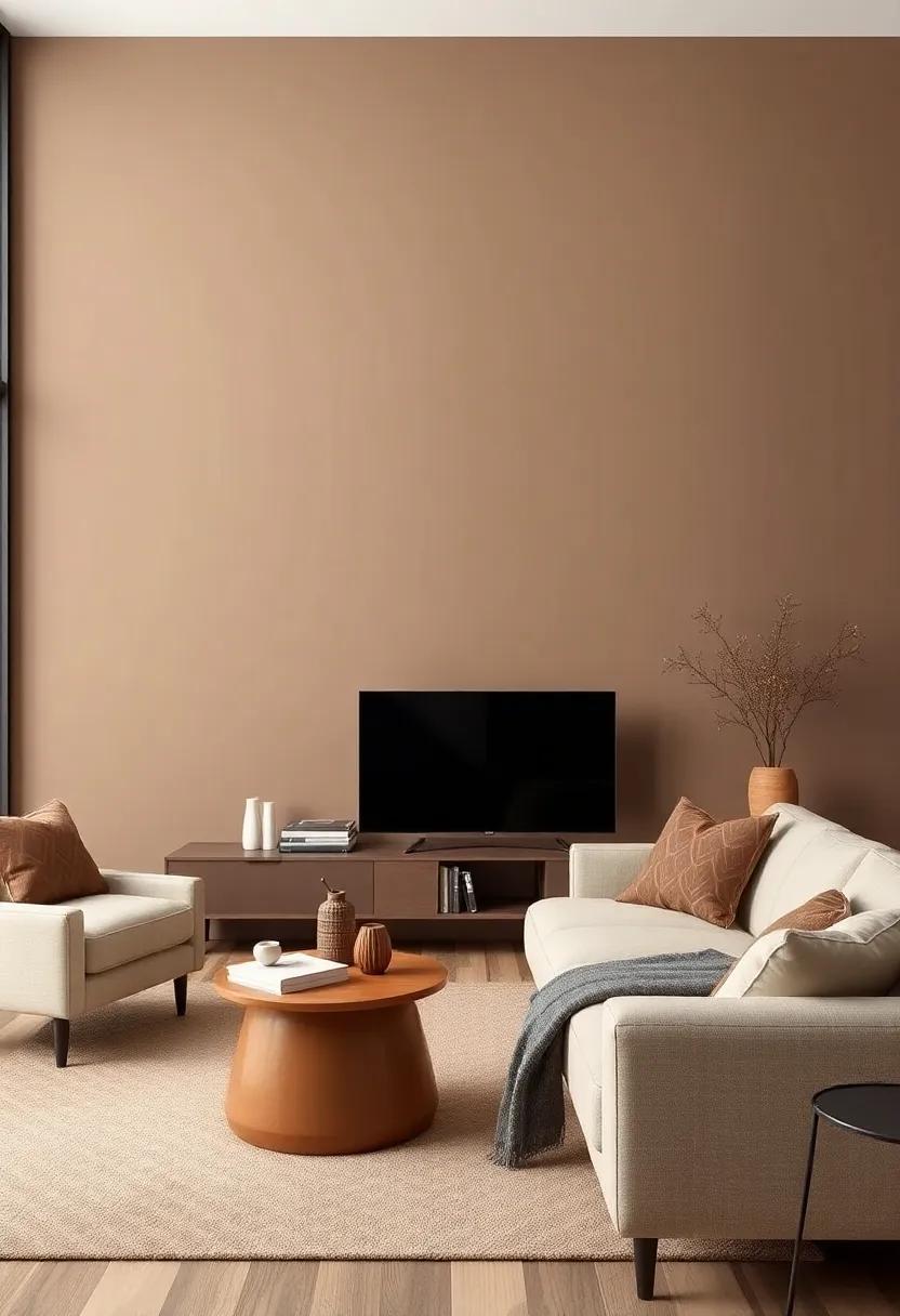 Earthy Mocha: This rich brown ⁤shade brings a sense of ⁢stability ⁢and warmth, ‍ideal⁣ for creating a cozy living ⁣room