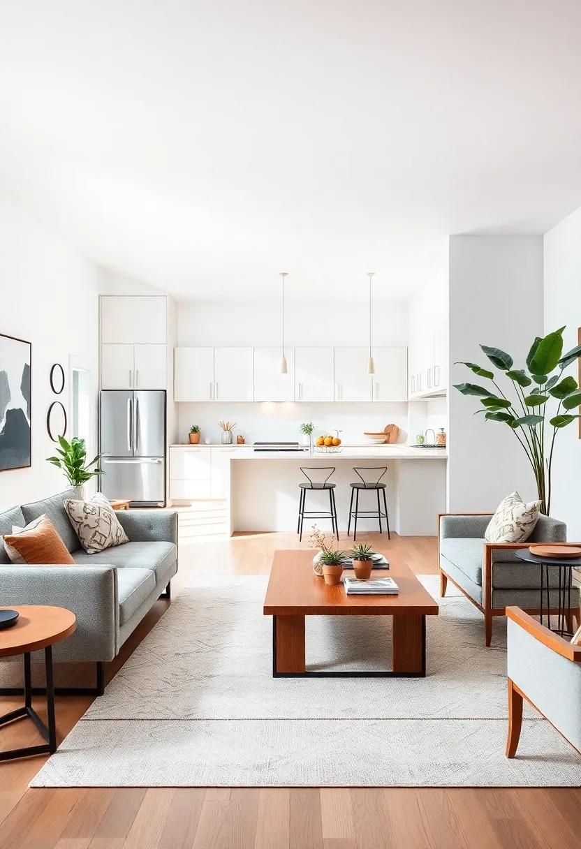 Use Multi-Functional Furniture: Opt for pieces that serve dual‌ purposes, such as an island with seating or a coffee table with storage to⁤ maximize space