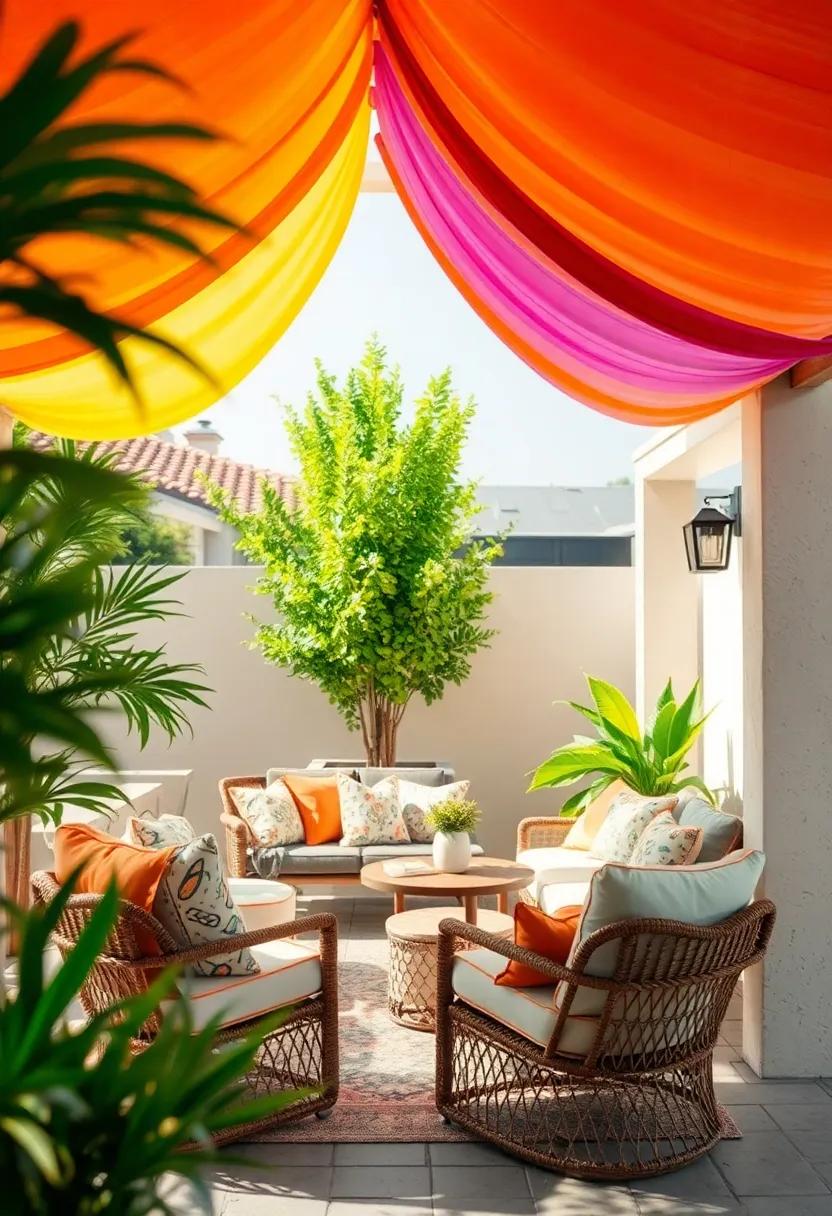 Colorful⁢ Canopy: Use colorful ⁣fabric to create ​a canopy overhead, adding⁤ warmth and style ⁣to your reading nook ‍while also providing shade