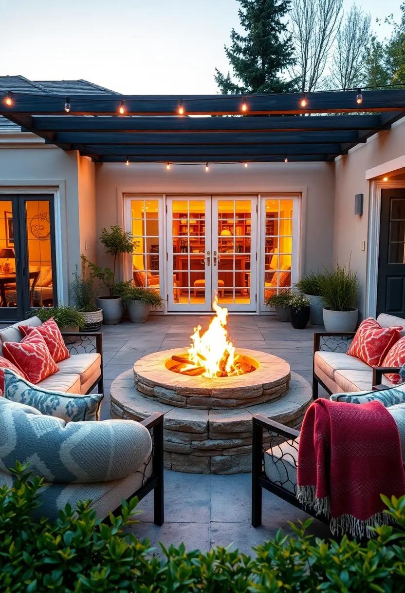 Cozy Fire Pit: Install a fire pit⁤ surrounded by comfy seating, allowing for warm, ⁢crackling evenings spent wrapped ⁣in a blanket with your favorite book
