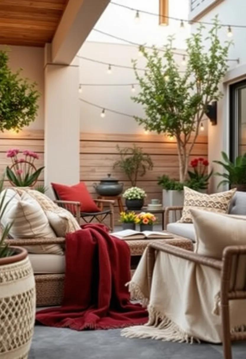 Cozy Blankets: Adorn ‍your patio with ⁢warm throws and fleece blankets, ensuring comfort during cooler ​evenings spent ⁣flipping pages