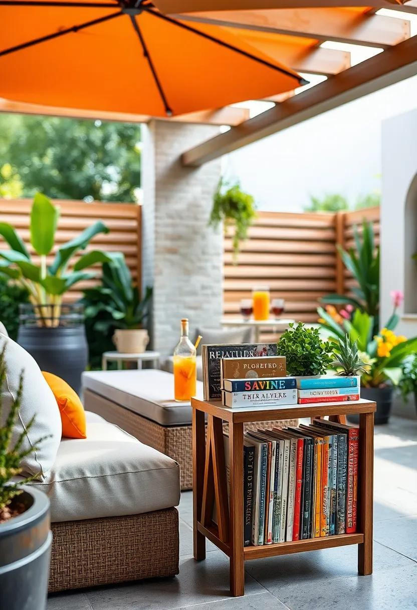 on-the-Go Reading: Install a small side table⁤ with a built-in magazine rack ⁣for easy access to ⁢your current reading list while ⁢sipping on a refreshing ​drink