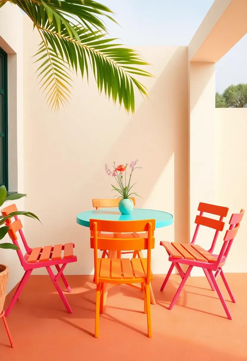 Colorful⁢ Bistro Sets: Opt ⁢for bright,tropical-hued furniture ‍that adds pops of ​color and personality to your outdoor seating⁤ area