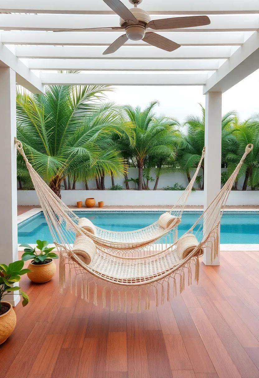 Cozy Hammocks: Add a pair of comfortable hammocks between trees or posts for a laid-back vibe where you can unwind with a‌ good book