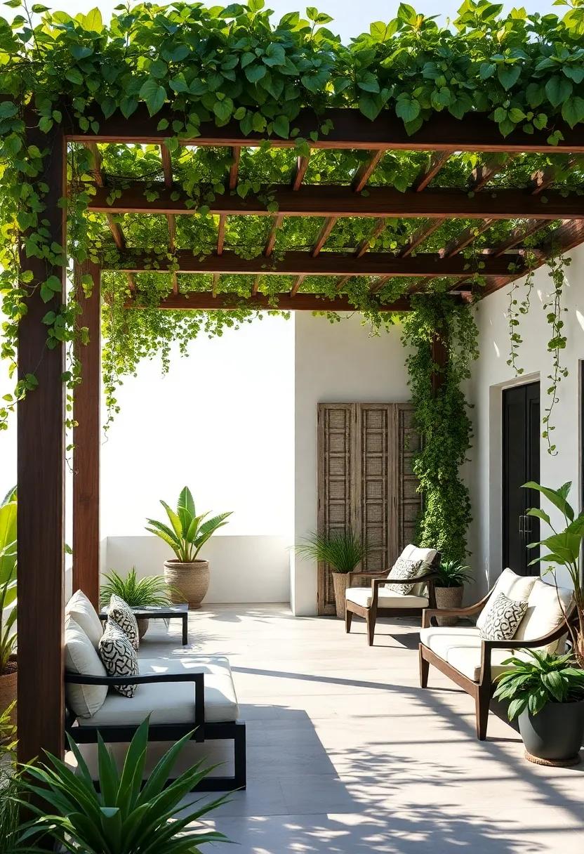 Embrace the Shade: Install a beautiful pergola adorned with climbing vines to⁤ create ‌a⁣ cool and⁢ inviting ⁤space perfect for lounging on hot days