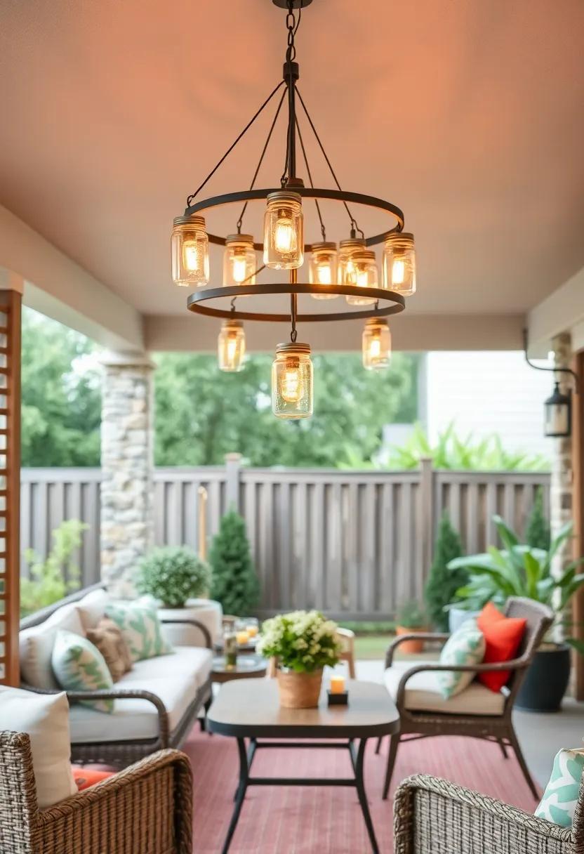 Outdoor Mason Jar Chandeliers: ⁢Assemble multiple jars on a rustic‌ frame‍ to create a stunning chandelier ⁤that transforms your patio ⁤into a ‌European café