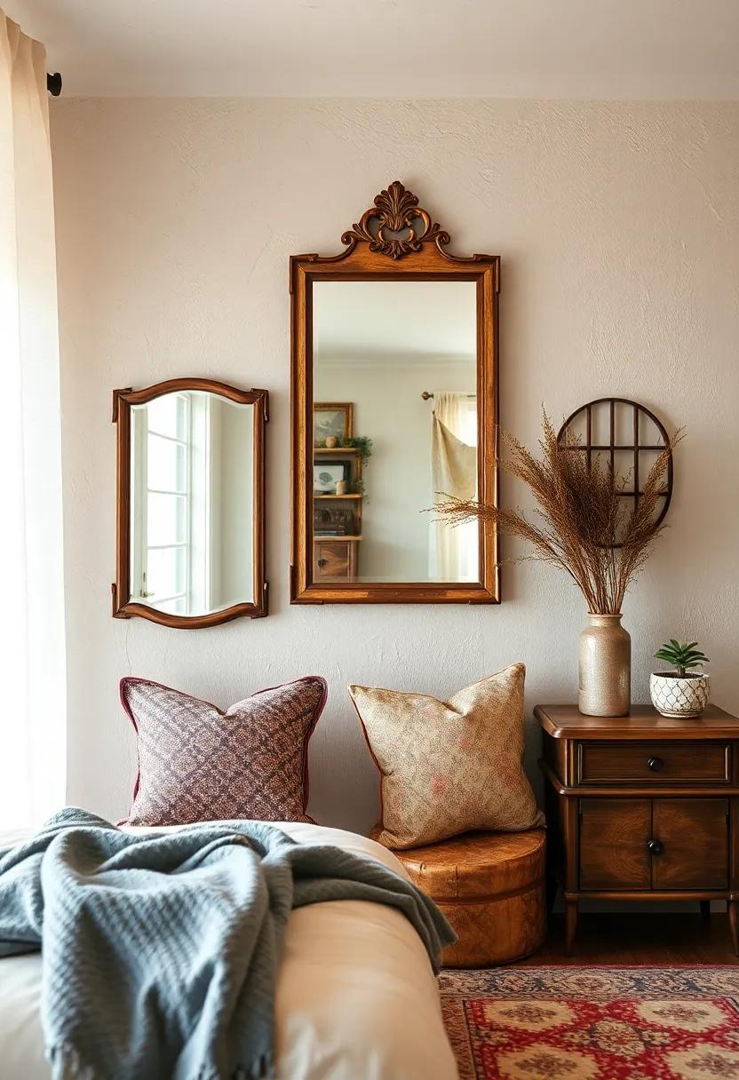Stylish Vintage‍ Mirrors: Hang a vintage-style mirror to reflect light and⁣ make the room appear larger, adding⁣ elegance ‍to her rustic retreat