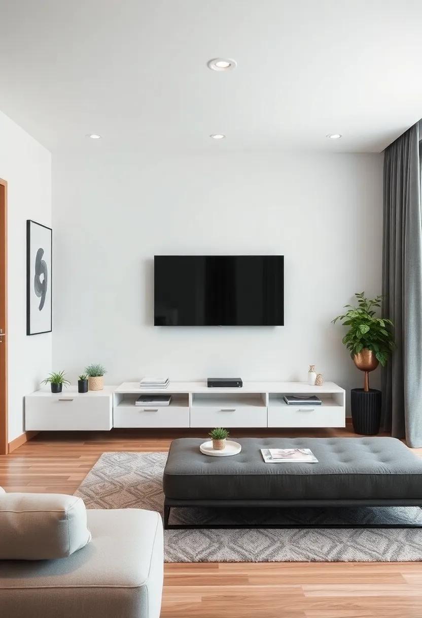 Innovative⁣ Floating Entertainment‍ Units ​for‌ Streamlined Media storage