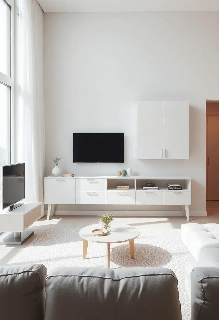 Minimalist ⁣Floating Cabinets for a Clean and Airy ​Living Room Aesthetic