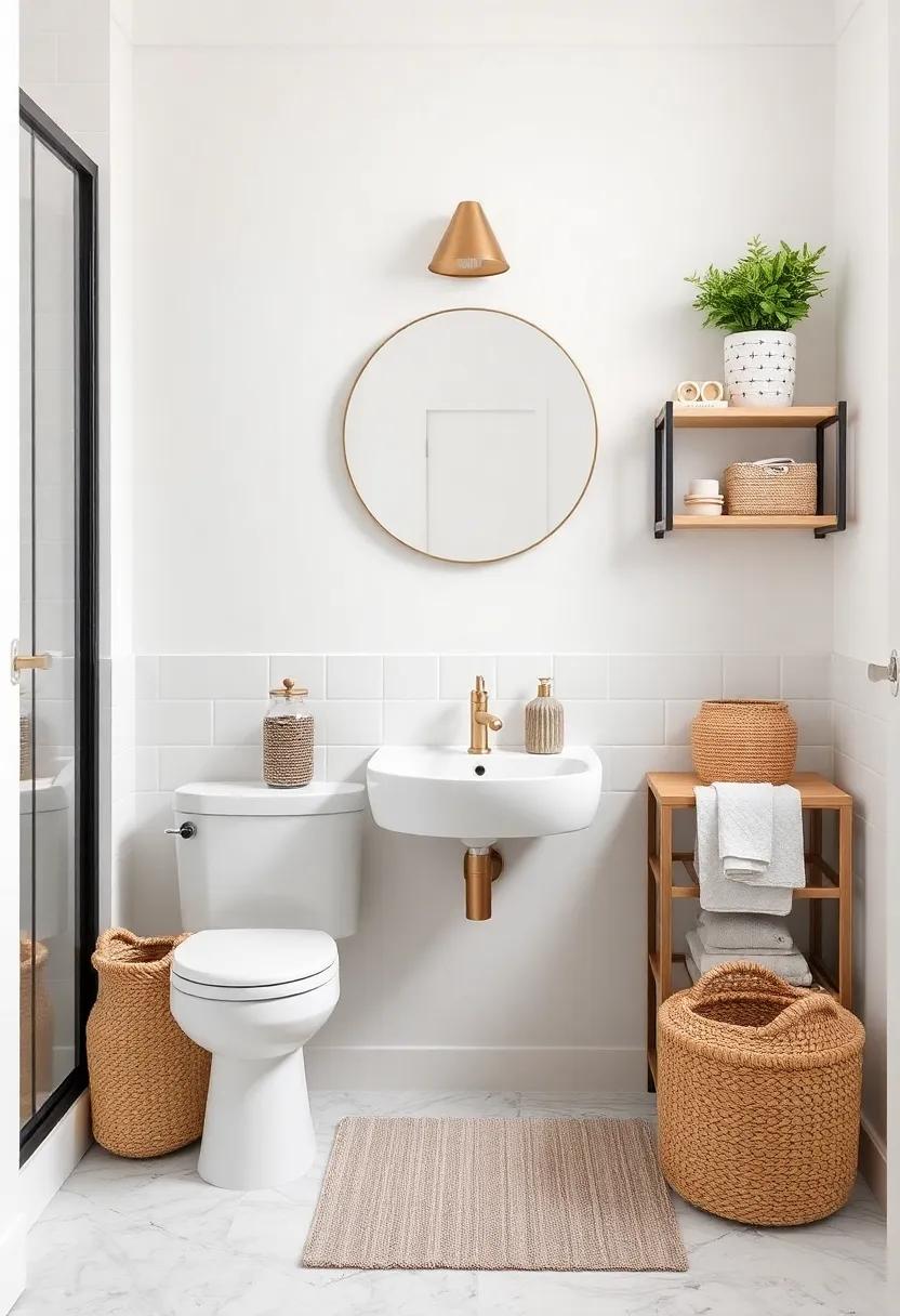 Smart Storage Solutions: Use multipurpose containers and stylish baskets to store toiletries ⁣and essentials while adding texture and color to your decor