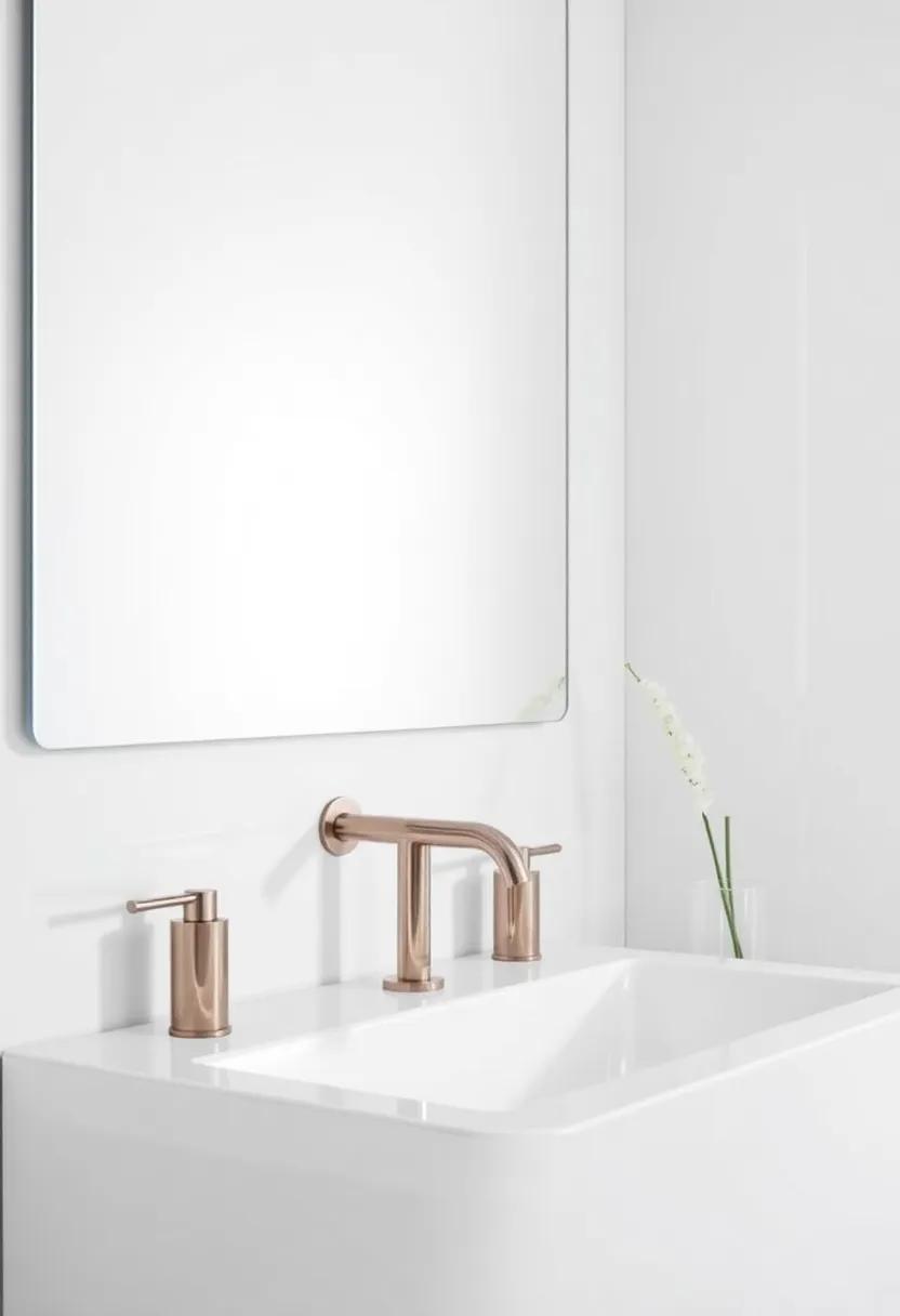 Innovative Faucets: Choose modern faucets with unique shapes or finishes to elevate the ​bathroom's aesthetic and enhance your overall design scheme